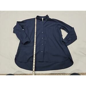 Lululemon Mens Button Up Shirt Navy Blue Sz 4